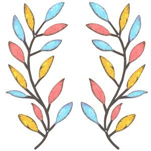 2 Pieces Metal Tree Leaf Wall Decor Vine Olive Branch Leaf Wall Art Living🦄